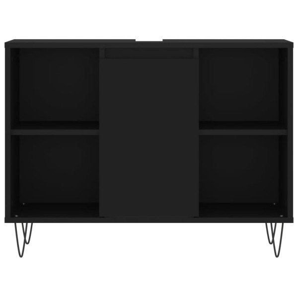 Armário de casa de banho 80x33x60 cm derivados de madeira preto M 5