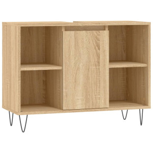 Mueble de baño madera de ingeniería roble Sonoma 80x33x60 cm H