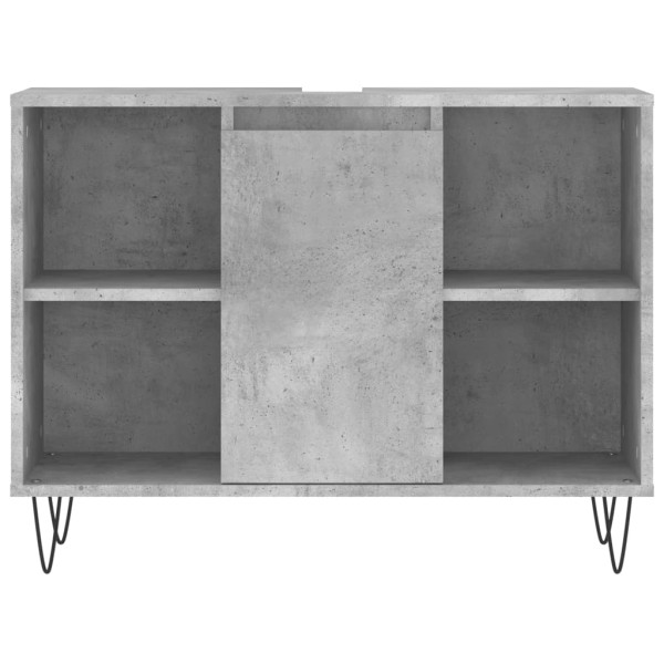 Mueble de baño madera de ingeniería gris hormigón 80x33x60 cm M 5