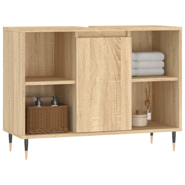 Mueble de baño madera de ingeniería roble Sonoma 80x33x60 cm M 3