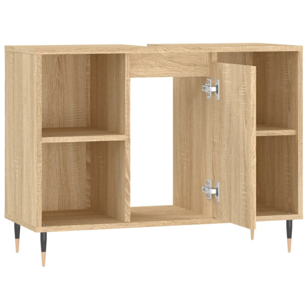 Mueble de baño madera de ingeniería roble Sonoma 80x33x60 cm M 5