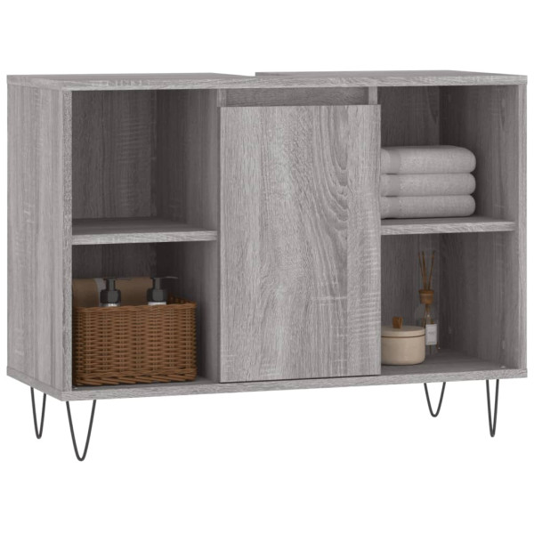 Mueble de baño madera de ingeniería gris Sonoma 80x33x60 cm M 3