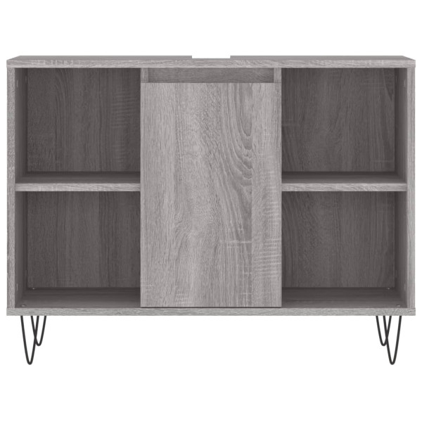Mueble de baño madera de ingeniería gris Sonoma 80x33x60 cm M 5