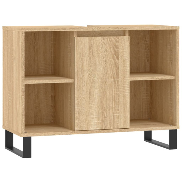 Mueble de baño madera de ingeniería roble Sonoma 80x33x60 cm M 2