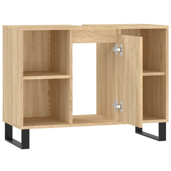 Mueble de baño madera de ingeniería roble Sonoma 80x33x60 cm M 5