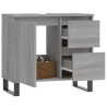 Armario de baño madera contrachapada gris Sonoma 65x33x60 cm 3