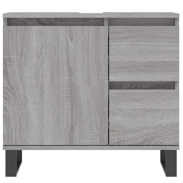 Armario de baño madera contrachapada gris Sonoma 65x33x60 cm M 4