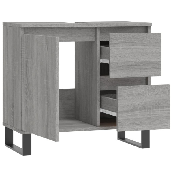 Armario de baño madera contrachapada gris Sonoma 65x33x60 cm M 5