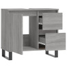 Armario de baño madera contrachapada gris Sonoma 65x33x60 cm 5