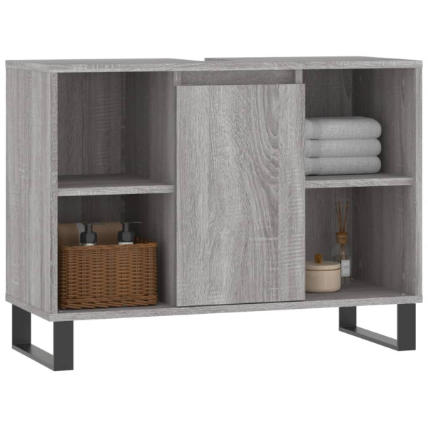 Mueble de baño madera de ingeniería gris Sonoma 80x33x60 cm M 3