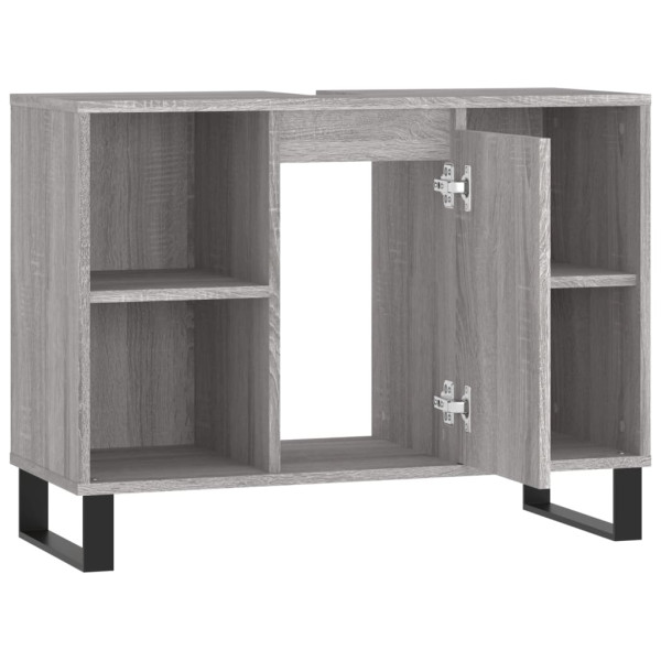 Mueble de baño madera de ingeniería gris Sonoma 80x33x60 cm M 5
