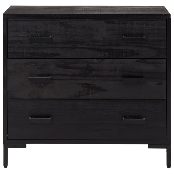 Cómoda de madera maciza de pino negro 75x35x70 cm M 3