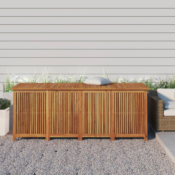 Caja de almacenaje de jardín madera maciza acacia 200x80x75 cm D