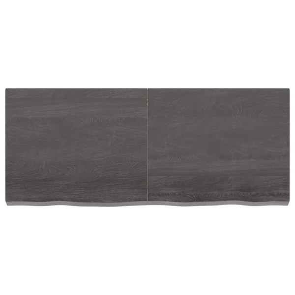 Estante de pared madera roble tratada gris oscuro 120x50x6 cm M 2