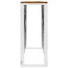 Mesa consola acero inoxidable y madera maciza acacia plateada 4