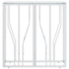 Mesa consola de acero inoxidable y vidrio plateada 70x30x70 cm 3