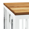 Mesa de centro acero inoxidable y madera maciza acacia plateada 5