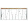 Mesa de centro acero inoxidable y madera reciclada plateada 3