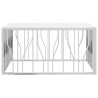 Mesa de centro 100x100x50 cm aço inoxidável e vidro prateado 3