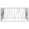Mesa de centro acero inoxidable y vidrio plateado 100x100x50 cm 4
