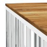 Mesa de centro acero inoxidable y madera maciza acacia plateado 5