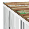 Mesa de centro acero inoxidable y madera reciclada plateado 5