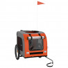 Remolque bicicleta para perros hierro tela Oxford naranja gris 3