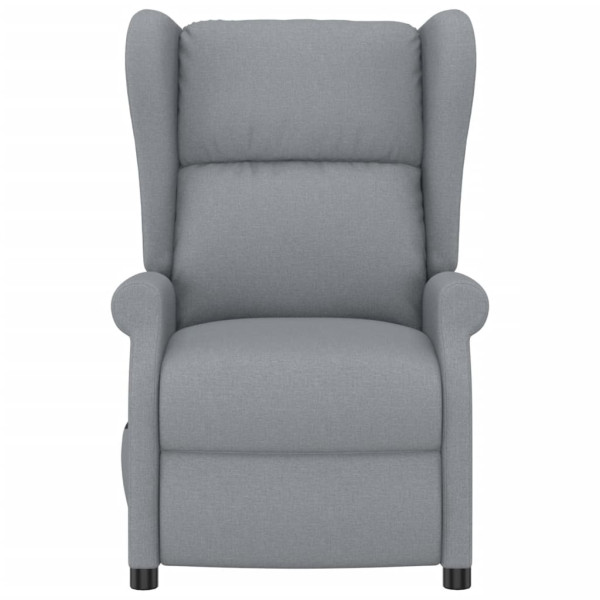 Sillón reclinable de masaje eléctrico de tela gris claro M 3