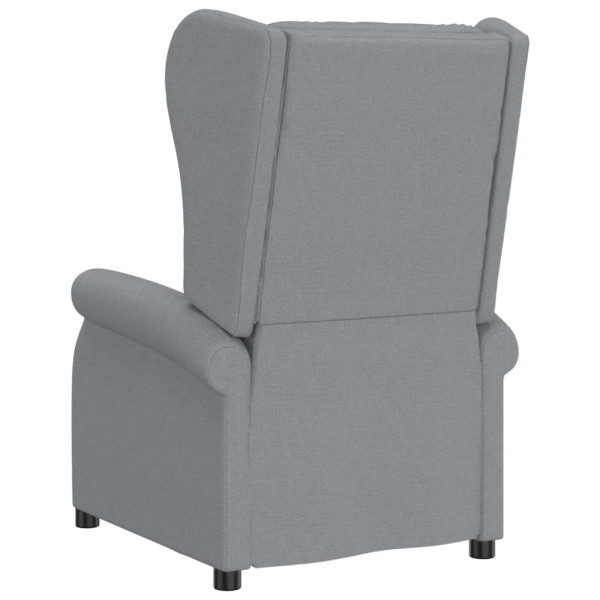 Sillón reclinable de masaje eléctrico de tela gris claro M 5