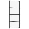 Puerta de interior vidrio templado y aluminio negro 83x201.5 cm 2