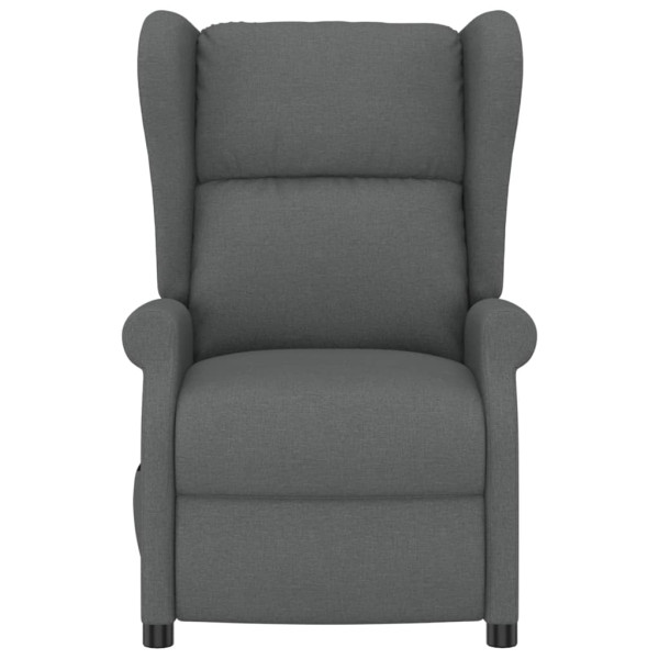 Sillón orejero reclinable eléctrico de tela gris oscuro M 3