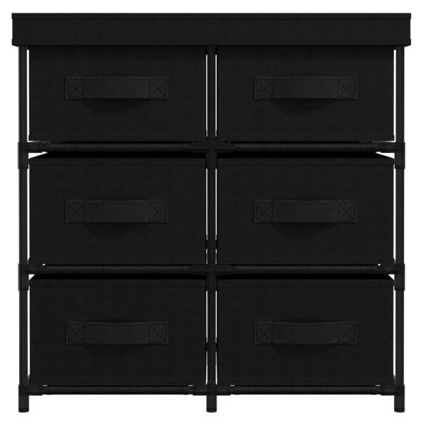 Armario almacenamiento con 6 cajones acero negro 55x29x55 cm M 3