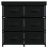 Armário de arrumação com 6 gavetas 55x29x55 cm aço preto 3