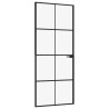 Puerta de interior vidrio templado y aluminio negro 83x201.5 cm 2