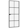 Puerta de interior vidrio templado y aluminio negro 83x201.5 cm 4