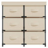 Armário de arrumação com 6 gavetas 55x29x55 cm aço cor creme 3