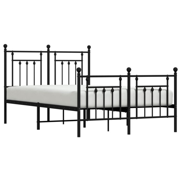 Estructura de cama con cabecero y pie metal negro 120x190 cm M 4