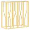 Mesa consola 70x30x70 cm aço inoxidável e vidro dourado 2