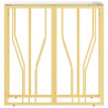 Mesa consola de acero inoxidable y vidrio dorada 70x30x70 cm 3