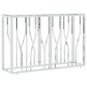Mesa consola 110x30x70 cm aço inoxidável e vidro prateado 2