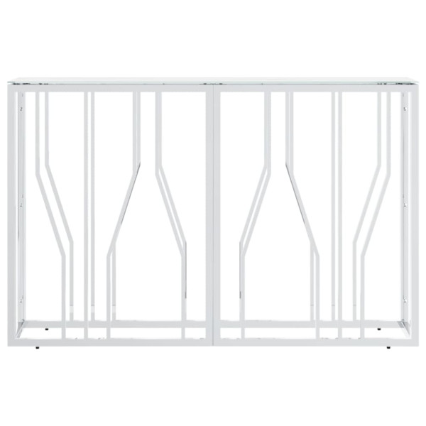 Mesa consola 110x30x70 cm aço inoxidável e vidro prateado M 3