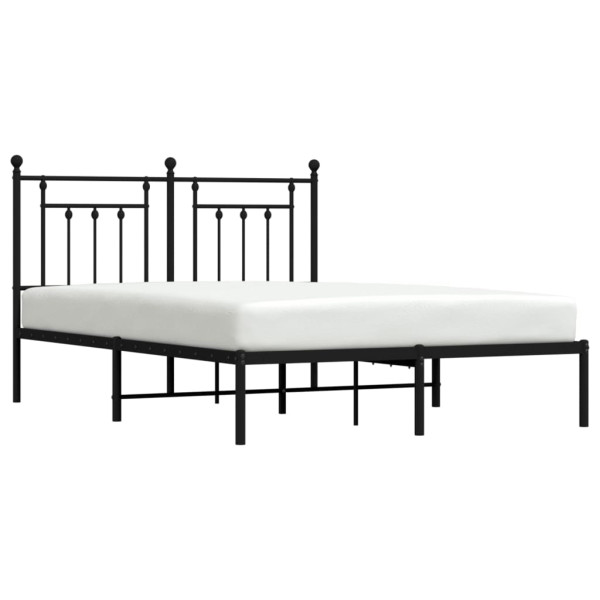 Estructura de cama con cabecero metal negro 140x190 cm M 4
