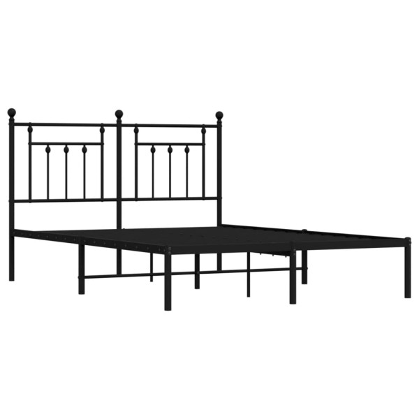 Estructura de cama con cabecero metal negro 140x190 cm M 5