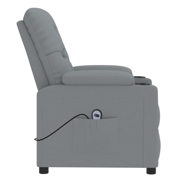 Sillón reclinable eléctrico tela gris claro M 5