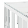 Mesa de centro 80x80x40 cm aço inoxidável e vidro prateado 5