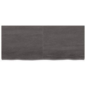 Estante de pared madera roble tratada gris oscuro 120x50x4 cm H