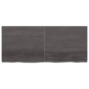 Estante de pared madera roble tratada gris oscuro 140x60x4 cm H