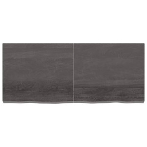 Estante de pared madera roble tratada gris oscuro 140x60x6 cm H