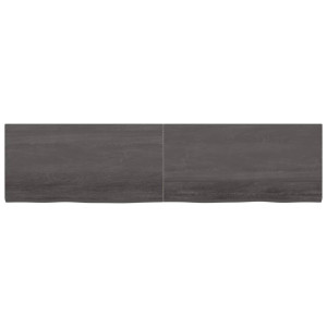 Estante de pared madera roble tratada gris oscuro 200x50x4 cm H
