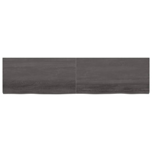 Estante de pared madera roble tratada gris oscuro 200x50x6 cm H